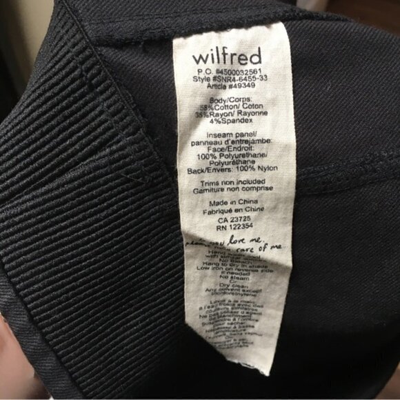 WILFRED Aritzia Black Moto Stretch Pants Sz 2 - Picture 8 of 8